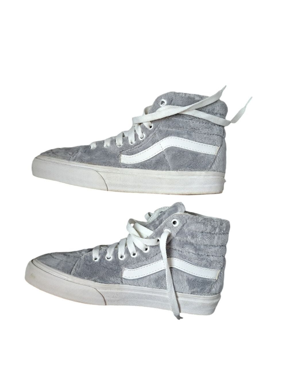 VANS Off Wall plush sherpa hi top SK8 sneakers leather trim unisex M 6/ W 7.5